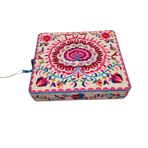 Unbranded Other - Bohemian Embroidered Colorful Jewelry Box 11x9.5in Approximate
